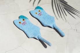 手工限量天然羊毛氈手機袋 羊毛氈手機套 iphone手機套 android手機套 藍色貓咪手機套 小 omhandmade 手機殼 手機套 pinkoi kids