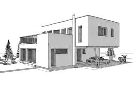 bauhaus stadtvilla elk haus 164 flachdach skizze 1 architecture house house layout plans flat roof house