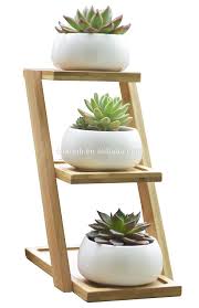 <p>all gardeners know they are never alone in the garden. White Ceramic Modern Decorative Small White Round Ceramic Succulent Plant Pot 3 Tier Wooden Stand B Ceramic Succulent Planter Bamboo Planter Succulents Decor