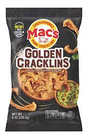 We did not find results for: Amazon Com Mac S Golden Cracklin Crunchy Low Carb Snack Cracklin Crackling Curls 8oz 8 Pack