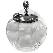 4.5 out of 5 stars. Windisch 88477d By Nameek S Botijo Round Clear Crystal Glass Cotton Ball Jar Thebathoutlet