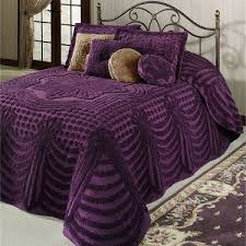 Lunarable hummingbird bedspread, colorful birds with foliage and blossoming iris flowers coming of the spring, decorative quilted 3 piece coverlet set with 2 pillow shams, king size, pastel purple. Promenade Cotton Chenille Oversized Bedspreads Bed Spreads Purple Bedspread Purple Bedding