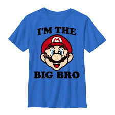 Nintendo Boy S Nintendo Mario Big Brother T Shirt Royal Walmart Com In 2020 Bro Tees Men S Graphic T Shirt T Shirt