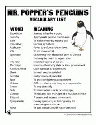 Mr Popper Activity Worksheets Vocabulary Words Penguin Activities Book Study