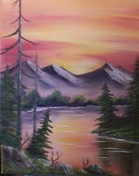 Sunset Mountain Paintings For Sale Classes Www Paintwithvicki Com Landscape Drawings Landscape Paintings Seascape Paintings