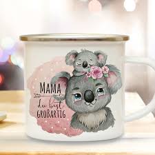 Emaille Becher Camping Tasse Koalabar Koala Mama Mit Kind Spruch Mama Du Bist Grossartig Kaffeetasse Geschenk Kaffeebecher Eb511 Wandtattoos Elfentur Tassen