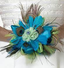 Maybe you would like to learn more about one of these? Lillian Rose Aqua Peacock Feather Wedding Bouquet For Sale Online Ebay