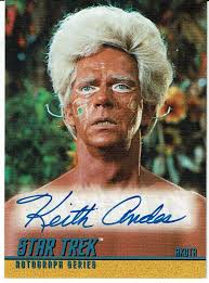 STAR TREK ORIGINAL SERIES 2 AUTOGRAPH CARD A42 OF KEITH ANDES AS AKUTA