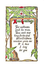 Vintage Christmas Poem When Christmas Sunshine Greets Me I Long For You Christmas Poems Vintage Christmas Greets