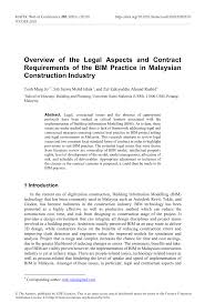 Contract administrators to access eot claims by the contractors3 an important function offered by a project management information system is the possibility of sharing data concerning the running projects across the project. Pdf Overview Of The Legal Aspects And Contract Requirements Of The Bim Practice In Malaysian Construction Industry