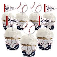 See more ideas about baseball baby shower, baseball baby, baseball baby shower theme. Batter Up Baseball Cupcake Decoration Baby Shower Or Birthday Party Wrappers And Treat Picks Kit Set Of 24 Educational Toys Planet
