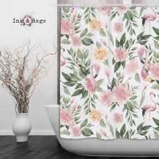 Check spelling or type a new query. Sage Green And Pink Flamingo Shower Curtains And Optional Bath Mats Ink And Rags