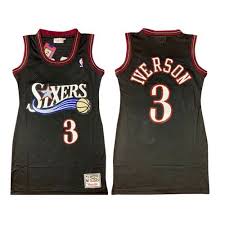 Pick up an officially licensed milwaukee bucks city edition jersey from fanatics.com for the hottest designs of the season. Women S Philadelphia 76ers Allen Iverson 3 Black Jersey Dress Jerseystore188 On Artfire