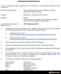 Eflu Distance Education Admission 2020 Application Form Available Courses Offered Eligibility Aglasem Admission