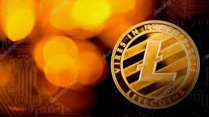 Golden Litecoin Coin On Bitcoin Coin Backside Pattern And Light Stock P Ad Coin Bitcoin Golden With Images Bitcoin Professional Business Cards Templates Coins