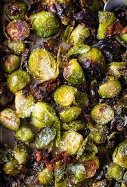Roasted Brussels Sprouts With Bacon Parmesan Cheese Recipe Roasted Brussel Roasted Bacon Bacon Brussel Sprouts