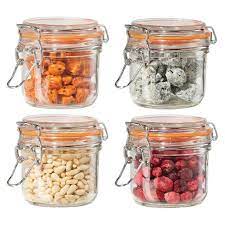 Oggi 9322 airtight, acrylic food containers. Oggi 4 Piece Airtight Glass Canister Set With Clamp Lids And Silicone Gaskets Target