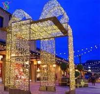 Outdoor 3D Motif Giant Christmas Decorations LED Gift Box Lights