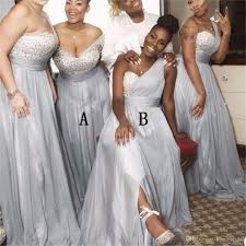 Mismatched Bridesmaid Dresses Long 2019 Silver Beaded A Line Wedding Party Dresses Vestido De Novia After Six Bridesmaid Dresses Aqua Bridesmaid