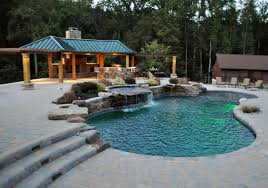 freeform pool, pavilion, & outdoor