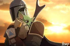 Babyyoda And His Dad By Kristele Star Wars Art Mandalorian Fanart Baby Yoda Art