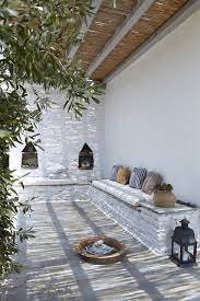 Integrierte Sitzbank Helligkeit Frische Patio Decor Modern Interior Decor Outdoor Decor