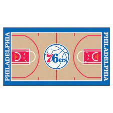 After making only 12 of 39 free throws in the first five games of the series, simmons made two of four embiid fell on top of collins on the court and collins then shoved the 76ers center before both. Fanmats Nba Philadelphia 76ers Tan 2 Ft X 4 Ft Indoor Basketball Court Runner Rug 9501 The Home Depot