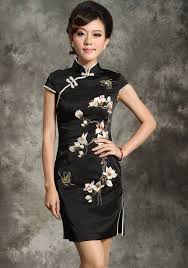 Black Mandarin Collar Cheongsam Qipao Chinese Dress Chinese Style Dress Chinese Dress Cheongsam Dress