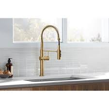 Heritage kitchen faucet with porcelain lever handle and brass side spray. Kohler Crue Pull Down Single Handle Semiprofessional Kitchen Faucet Reviews Wayfair