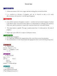 These medical condition or symptom topics may be relevant to medical information for chadwick's sign Maternity Signs And Formula