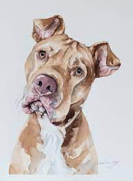 Custom Pet Portrait Original Watercolour Painting Dog Or Cat Etsy Watercolor Pet Portraits Dog Art Pitbull Art