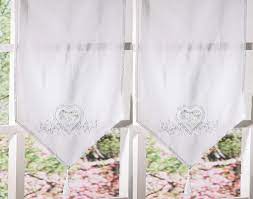 Achetez ce store jour nuit blanc sur mesure et profitez d'une : Voilage En Pointe Brode Coeur Becquet