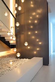 Coming Up From Garage Between The Two Apartments Landing Before Stairs To Our House Luces Flotantes Para Engala House Interior House Design Home Lighting