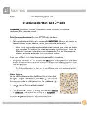 Student exploration titration gizmo answer key by gama sianami 4 months ago 1 minute answers to gizmo student exploration titration answers to gizmo. Bl3 U2013 Ga 3 Student Exploration Worksheet Cell Division Gizmo Activity 1 2 Pdf Name Tunde Ajala Date Student Exploration Cell Division Course Hero