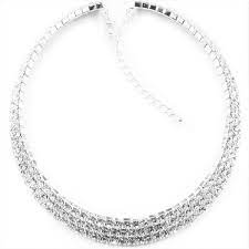 Vieste Silver Tone Crystal 3 Row Collar Necklace 36 Liked On Polyvore Featuring Jewelry And Necklaces Collar Necklace Silver Tone Necklace