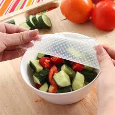 4 Pcs Reutilisable Film En Silicone Wraps Seal Cover Food Fresh Keep Plastique Fresh Food Food Saver Food