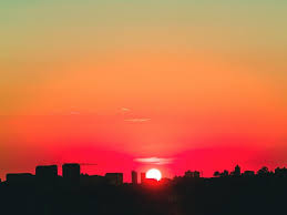 Sunset adobe illustrator, sunset, calm body of water during golden hour, atmosphere, orange, computer wallpaper png. City Sunset Sky Horizon Sun Background Toppng