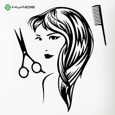 Wall Decal Hair Barber Shop Beauty Salon Hairdressing Stylist Hairdresser Vinyl Decal Living Room Wall Art Sticker Murals A134 Silhouette Art Art Hair Vector