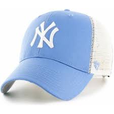 Shop women's 47 brand hats. 47 Brand New York Yankees Mlb Mvp Branson Light Blue Trucker Hat Caphunters Co Uk