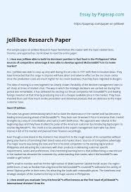 Most model un conferences require delegates to submit a position paper, an essay covering a country's perspective on the assigned topics of a conference. Jollibee Research Paper Essay Example