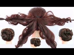 Messy Bun Hairstyle With Trick Juda Hairstyle For Gown Lehnga Wedding Updo Hairstyle Juda Hairstyles For Gowns Hairstyles Juda Messy Bun Hairstyles