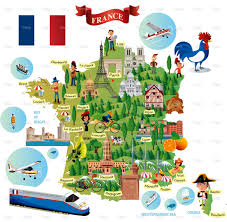 Cartoon Map Of France On Behance France Map Cartoon Map Illustrated Map