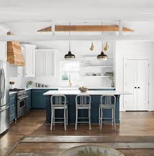 Small Modern Farmhouse With Front Porch In 2020 Farmhouse Kitchen Design Modern Farmhouse Kitchens Painted Kitchen Cabinets Colors