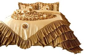 Chances are you'll discovered another satin comforter sets queen higher design ideas. Gold Caramel Latte Ruffle Faux Satin Comforter Set Traditional Comforters And Comforter Sets By Tache Home Fashion