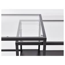Bameos bamboo nesting triangle end table,set of 2 coffee table modern minimalist side table for living room, balcony in white & grey. Vittsjo Nest Of Tables Set Of 2 Black Brown Glass 90x50 Cm Ikea