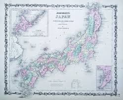 New listingvintage 1900 japan map 14x22 old antique original tokyo osaka nagoya yokohama. Original Old Antique Map Of Japan By Johnson And Browning Dated Circa 161