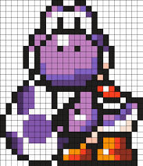 Purple Yoshi And Egg Perler By Vickicutebunny Pixel Art Design Pixel Art Nerd Art