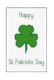 I once again stitched this project up this weekend while my and, in case you are looking for more st. Green Shamrock St Patricks Day Card 14 Count Cross Stitch Kit