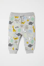 Cotton Joggers Light Gray Melange Animals Kids H M Us Baby Girl Pants Sweatshirt Fabric Newborn Clothes Online