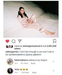 Nghe nhạc › video âu, mỹ, video pop › benny blanco, tainy, selena gomez, j balvin. Benny Blanco And Tainy Commented On The Recent Selena Gomez Post Benny Blanco Y Tainy Comentaron En La Reciente Publicacion D Selena Gomez Benny Blanco Selena